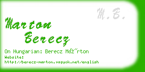 marton berecz business card